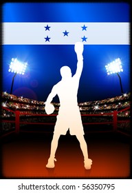 Honduras Boxing on Stadium Background Original Illustration