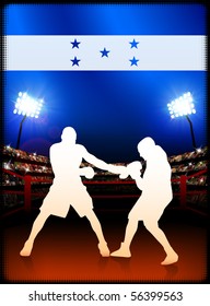 Honduras Boxing on Stadium Background Original Illustration