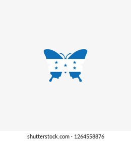 Honduras butterfly flag graphic element Illustration template design