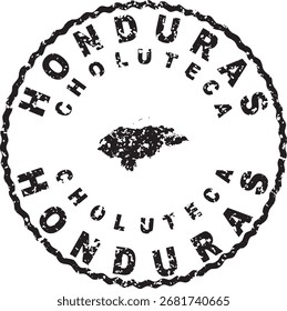 Honduras Choluteca Round Seal Map Design