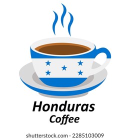 Honduras coffee cup logo illustration design. Drink Business concept icon