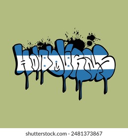 Honduras Colors Flag Design Inspiration Throw Up Graffiti Style 