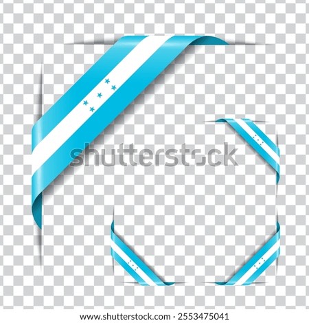 Honduras corner national flag with shadow