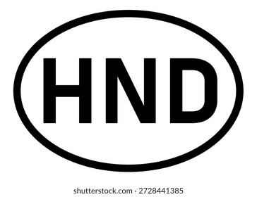 Honduras código de país HND icono Vector sobre un fondo blanco
Icono de la etiqueta engomada oval de la abreviatura del código de Country en un fondo blanco