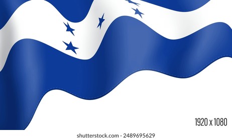 Honduras country flag realistic independence day background. Honduras commonwealth banner in motion waving, fluttering in wind. Festive patriotic HD format template for independence day