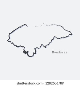 Honduras country map line shape. Brush style. Vector illustration