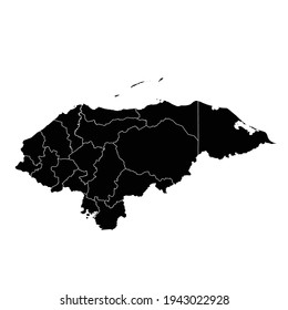 Mapa vectorial de Honduras en zonas regionales