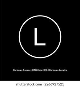 Honduras Currency Symbol, Honduran Lempira Icon, HNL Sign. Vector Illustration