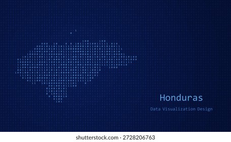 Honduras Mapa digital formado con unos y ceros para el diseño de visualización de datos