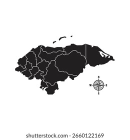 Honduras - Mapa Pontilhado. Mapa formado por Dots. Ilustração de vetor