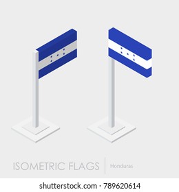 Honduras flag 3d isometric style