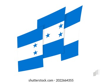 Bandera hondureña en un diseño abstracto arrancado. Diseño moderno de la bandera de Honduras. Icono del vector.