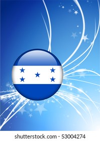 Honduras Flag Button on Abstract Modern Light Background Original Illustration