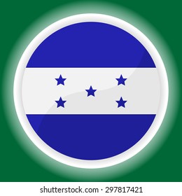 Honduras Flag Button on green  background

