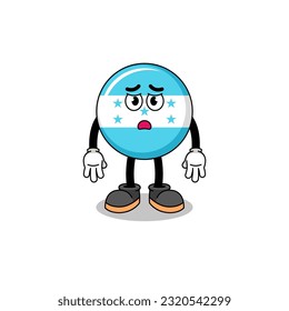 honduras flag cartoon illustration with sad face , character design