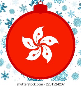 Honduras flag - Christmas ball. Happy New Year and Merry Christmas card. 