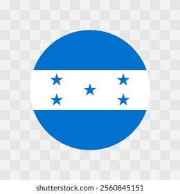 Honduras flag - circle vector flag isolated on checkerboard transparent background