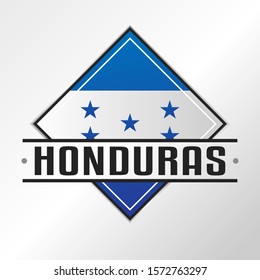 Honduras Flag Emblema. Vector Design National. Illustration Country Symbol. Insignia Banner Logo.