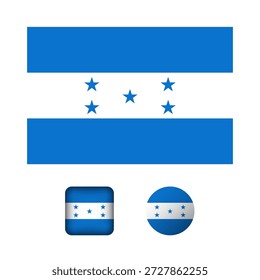 Honduras Flag Flat Icons Collection