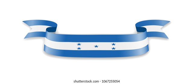 Honduras flag in the form of wave ribbon. Vector illustration.