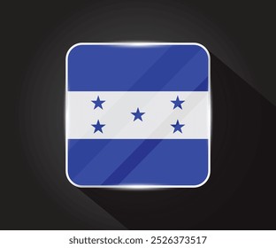 Honduras flag glossy square icon illustration 