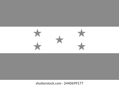 Honduras flag - greyscale monochrome vector illustration. Flag in black and white