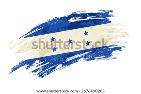 Honduras flag grunge brushstroke texture background. Vector illustration.