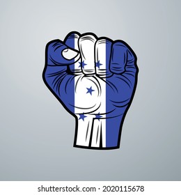 Bandera de Honduras con diseño manual aislado en fondo blanco. Ilustración del vector