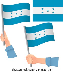 Honduras flag in hand. Patriotic background. National flag of Honduras vector illustration