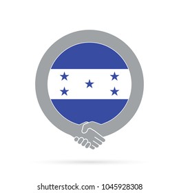 Honduras flag handshake icon. agreement, welcome, cooperation concept