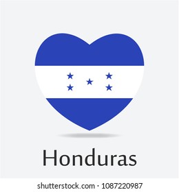 Honduras Flag in Heart Shape