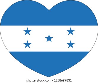 Honduras flag, Heart vector, sticker, eps10