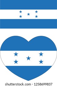 Honduras flag, Heart vector, sticker, eps10