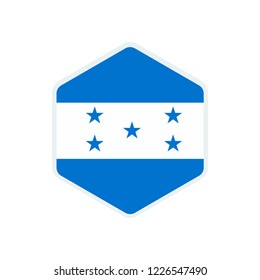 Honduras flag. Honduras hexagon flag.
