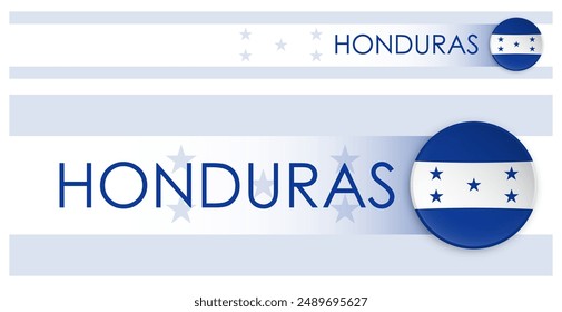 Honduras Flagge Horizontalen Web Banner im modernen Neomorphismus Stil. Webseite Honduras Country Header Button für mobile Anwendungen oder Internetseiten. Vektorgrafik