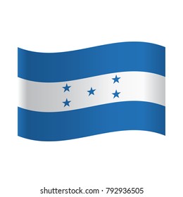 Honduras Flag Icon Button, National flag of Honduras: white stripe with five stars between two blue bands.