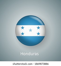 Icono de bandera de Honduras círculo 3d gradiente aislado