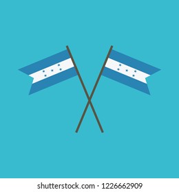 Honduras flag icon in flat design. Independence day or National day holiday concept.