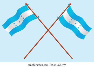 Honduras Flag icon illustration. For education about the country of Honduras and symbols for Honduran Independence day.