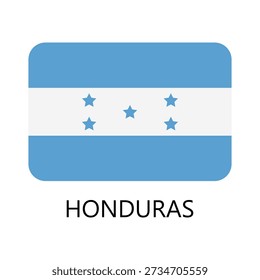 Honduras flag illustrated in vector on a white background