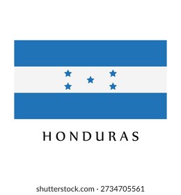 Honduras flag illustrated in vector on a white background