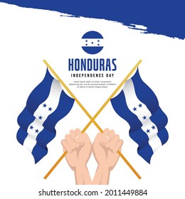 Honduras flag. Independence day celebrations. Banner template.