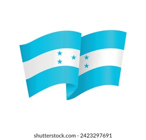 Honduras flag isolated on white background. Vector illustration