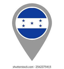 Honduras flag location pin, flag application, Flag on Location Pin, graphic design, map pointer, vector illustration.