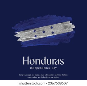 Honduras Flag Made of Glitter Sparkle Brush Paint Vector, Celebrating Honduras Independence Day.