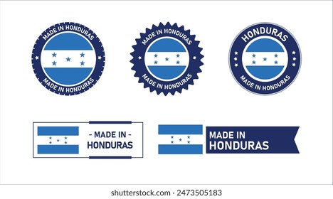 Honduras flag, Made in Honduras. Tag, Seal, Stamp, Flag, Icon vector