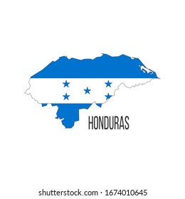 Honduras flag map. The flag of the country in the form of borders. Stock vector illustration isolated on white background.
