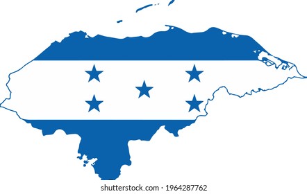 HONDURAS FLAG AND MAP ICON VECTOR