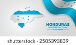 Honduras flag map independence day vector poster
