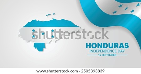 Honduras flag map independence day vector poster